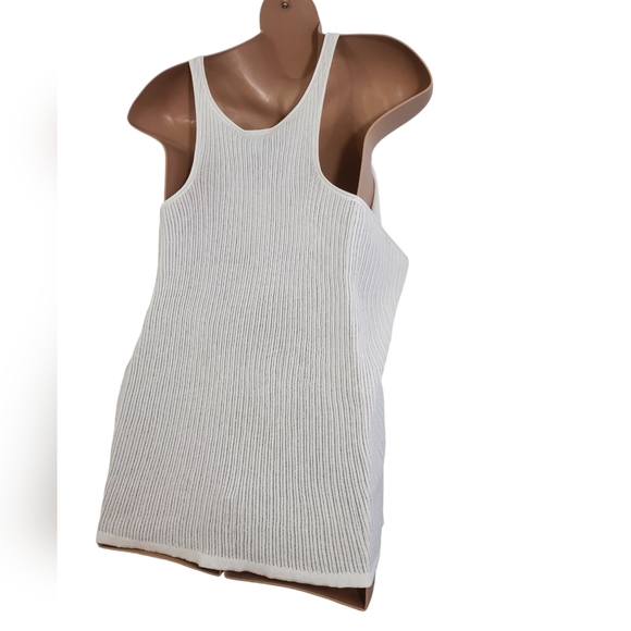 Lane Bryant Palm Burnout Ribbed Tank/Swimsuit Cover-up White ~ NWT Sz 26/28 - Picture 7 of 12